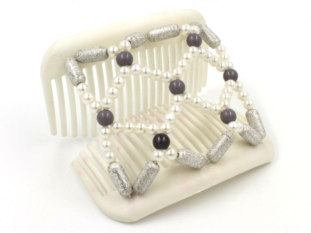 African Butterfly Hair Comb - Ndalena White 02