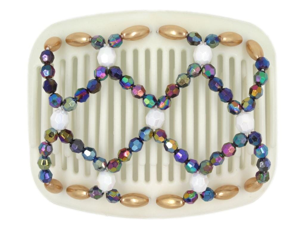 African Butterfly Hair Comb - Ndalena White 06