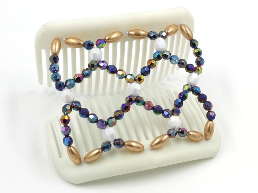 African Butterfly Hair Comb - Ndalena White 06