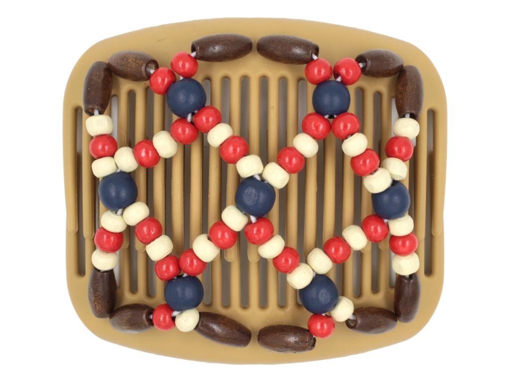 African Butterfly Hair Comb - Ndebele Blonde 96