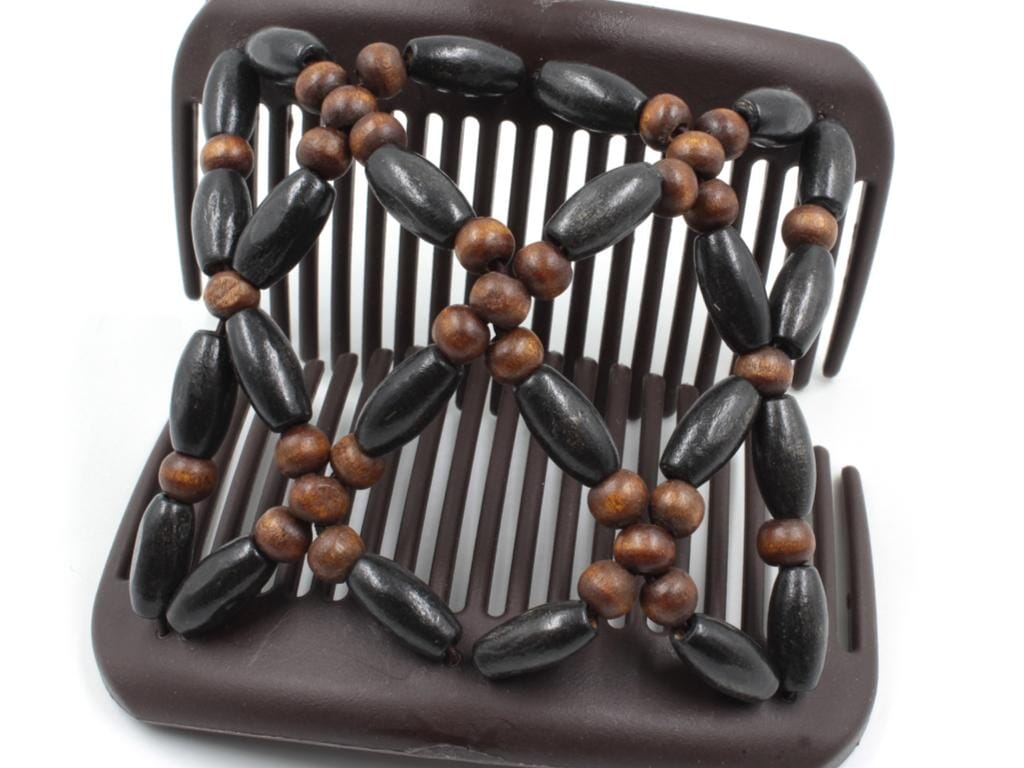 African Butterfly Hair Comb - Ndebele Brown 125
