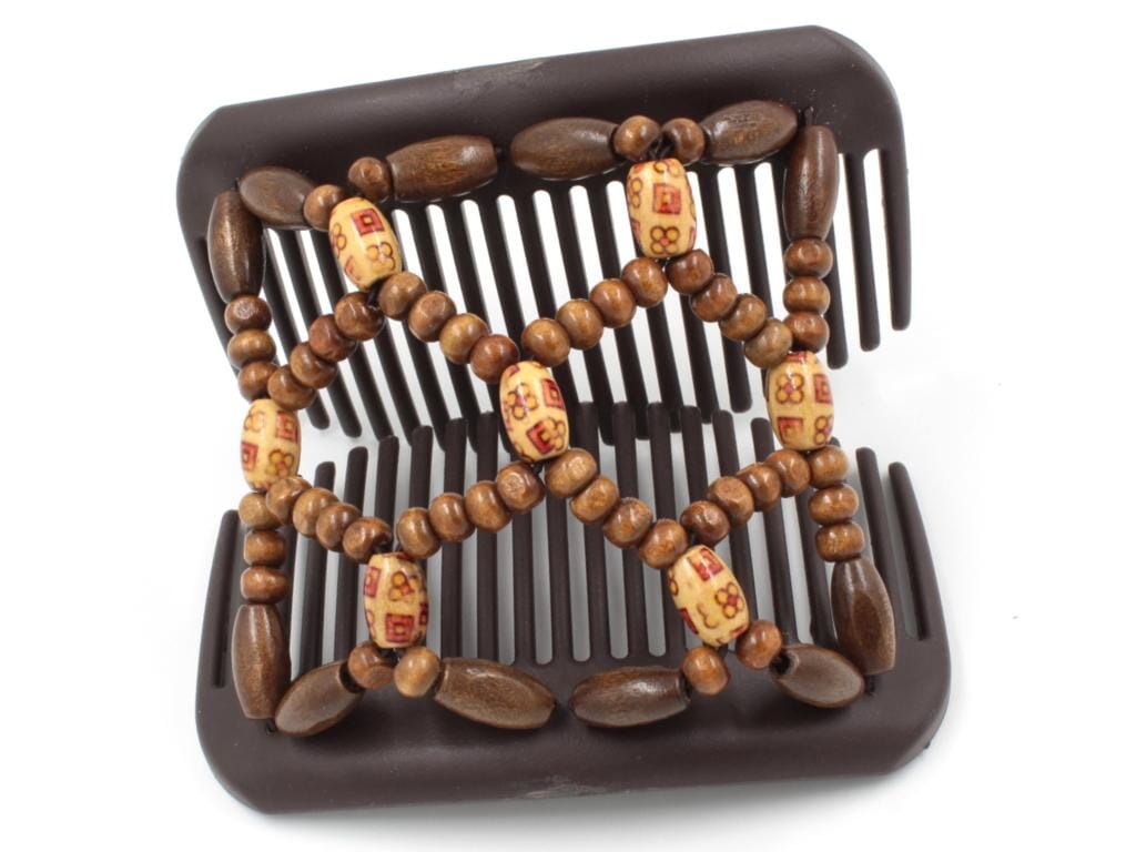 African Butterfly Hair Comb - Ndebele Brown 126