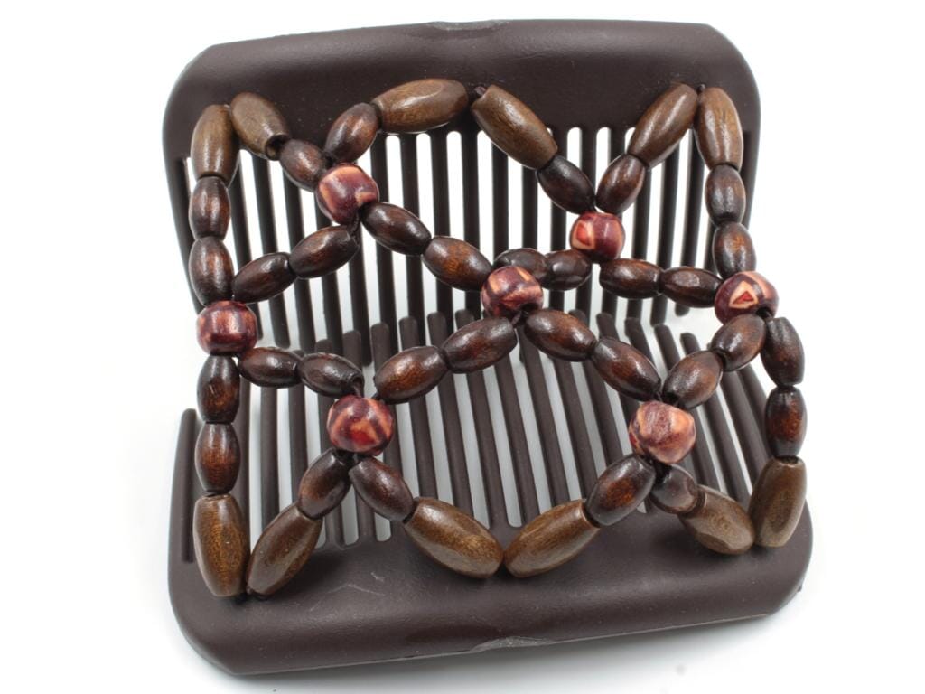 African Butterfly Hair Comb - Ndebele Brown 127