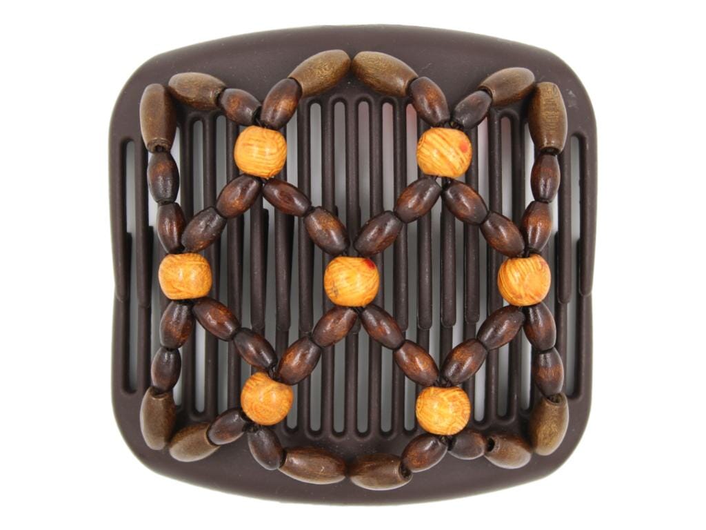 African Butterfly Hair Comb - Ndebele Brown 128