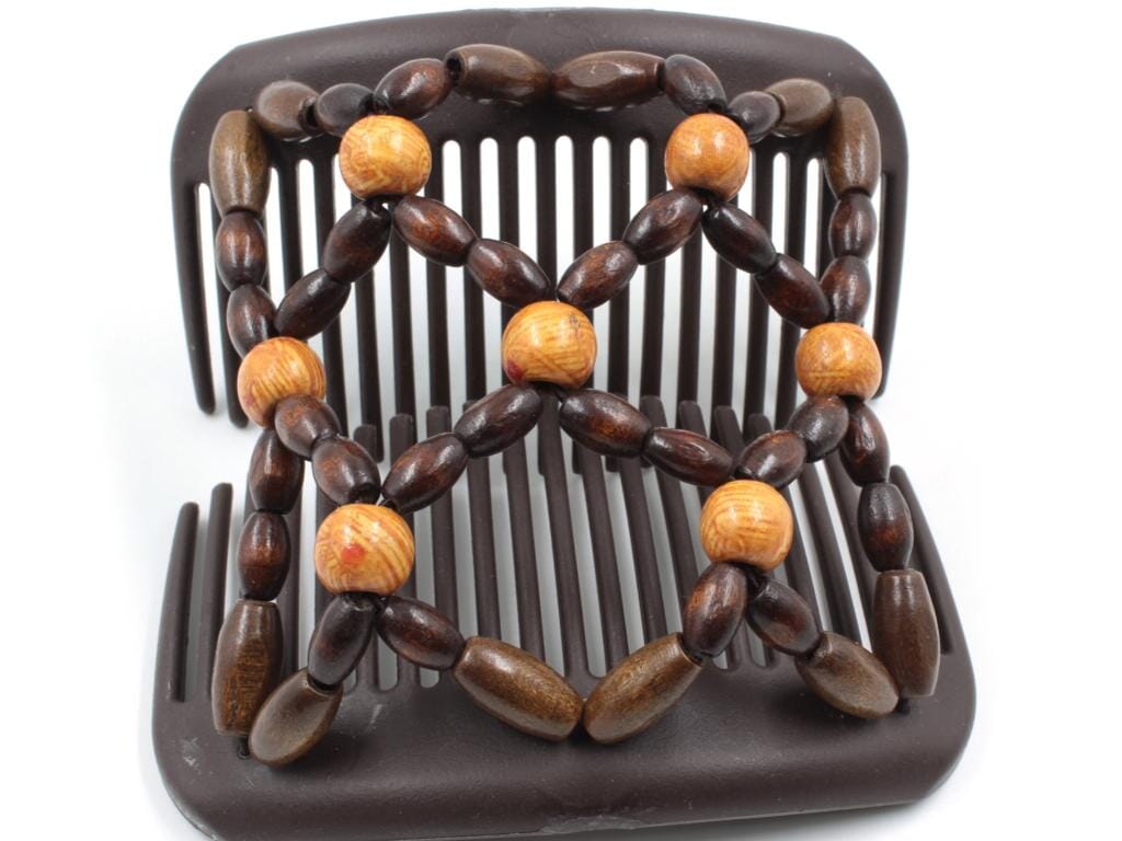 African Butterfly Hair Comb - Ndebele Brown 128