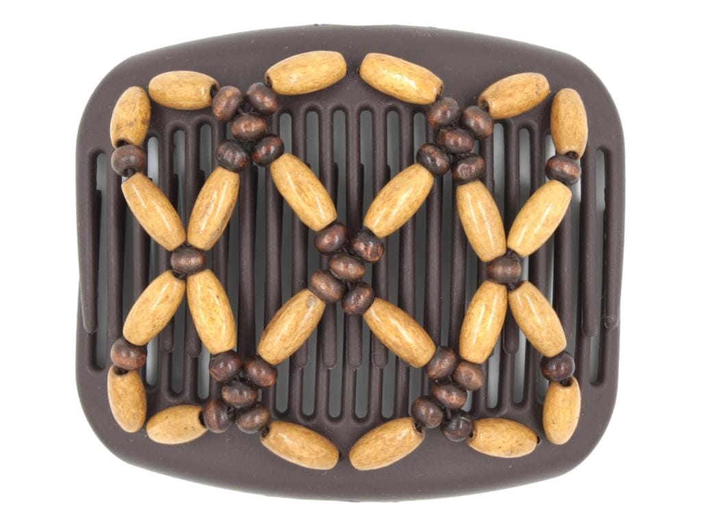 African Butterfly Hair Comb - Ndebele Brown 130