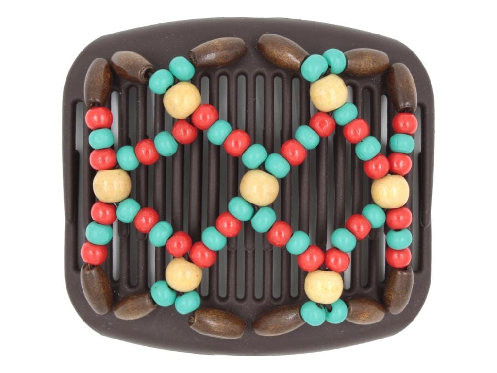 African Butterfly Hair Comb - Ndebele Brown 131