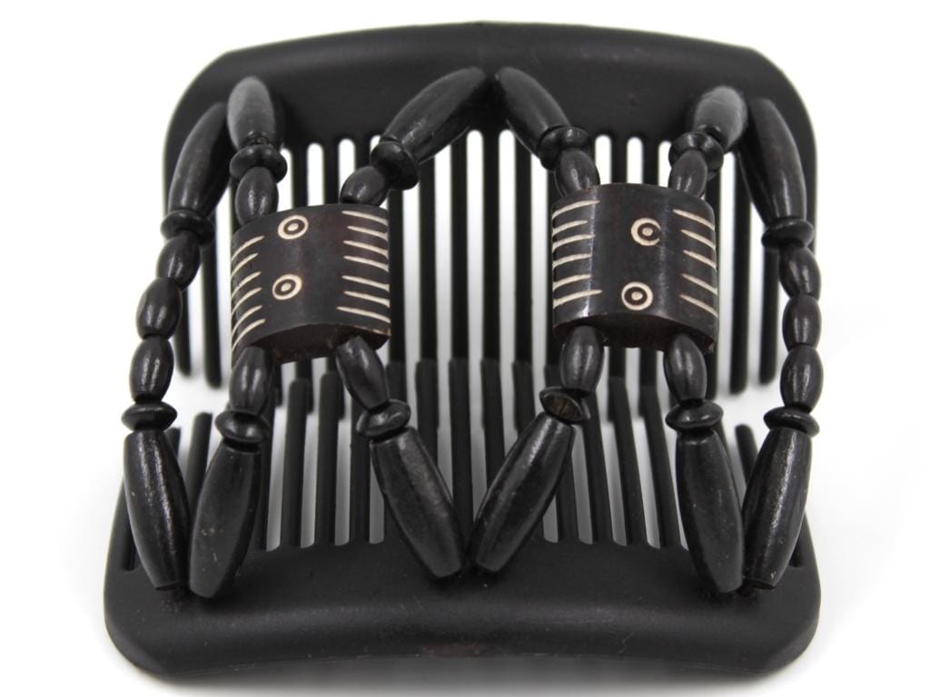 African Butterfly Hair Comb - Stones & Bones Black 126