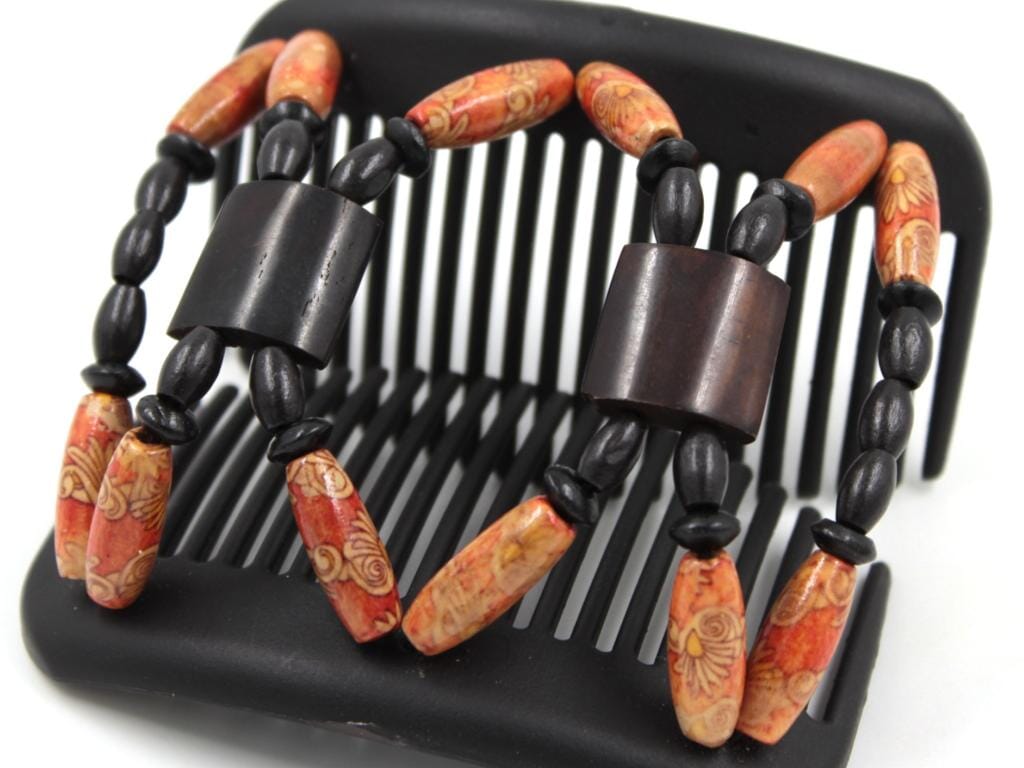 African Butterfly Hair Comb - Stones & Bones Black 127