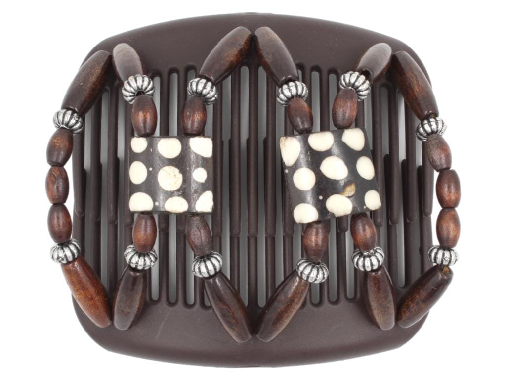 African Butterfly Hair Comb - Stones & Bones Brown 113