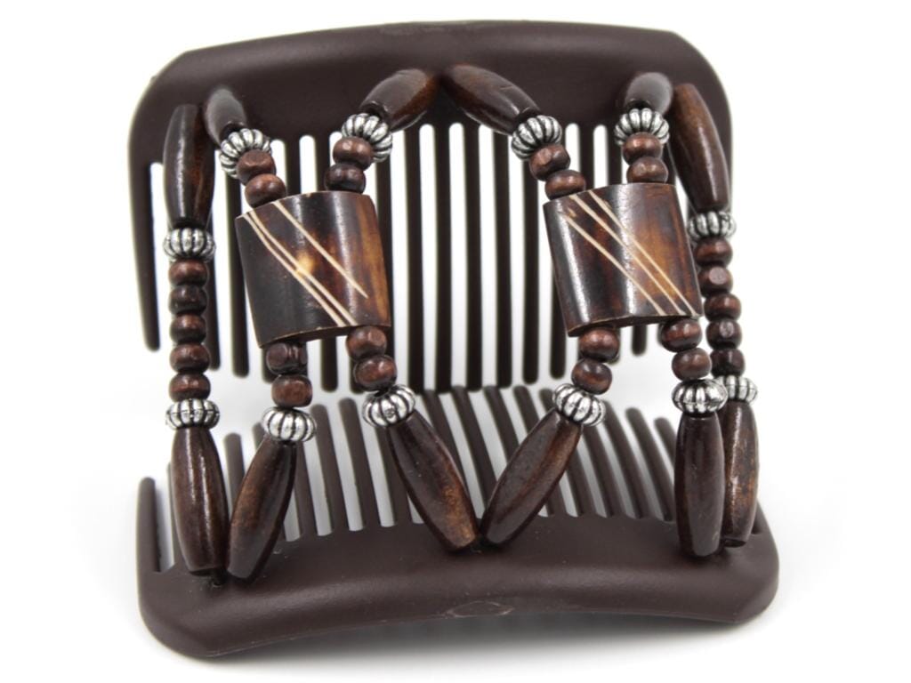 African Butterfly Hair Comb - Stones & Bones Brown 128