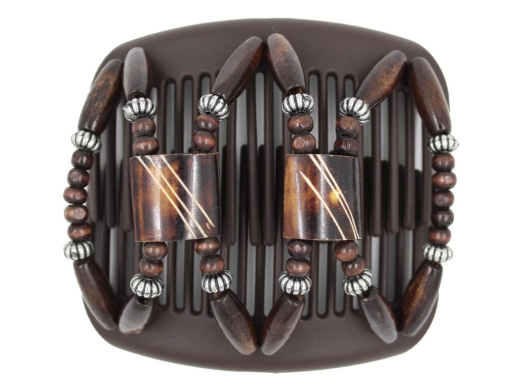 African Butterfly Hair Comb - Stones & Bones Brown 128