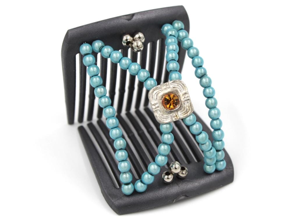 African Butterfly LadyBug Hair Comb - Black Pearl 47