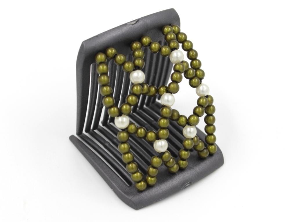 African Butterfly LadyBug Hair Comb - Black Pearl 49