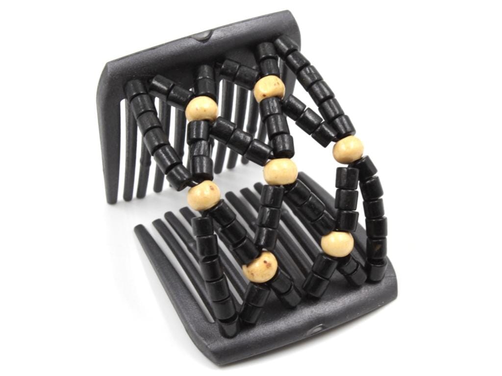 African Butterfly LadyBug Hair Comb - Black Pearl 52