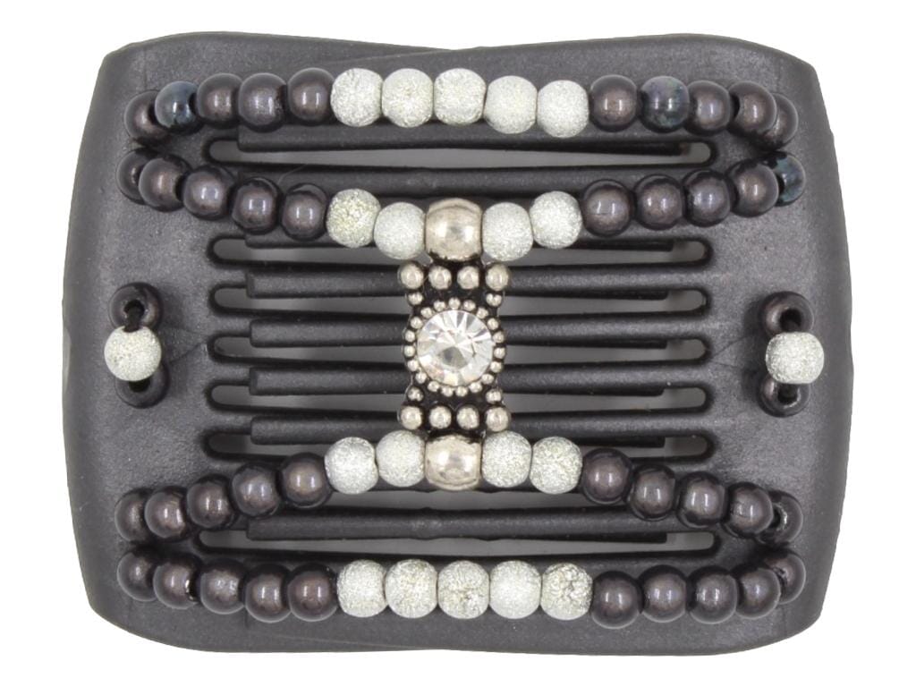 African Butterfly LadyBug Hair Comb - Black Pearl 56