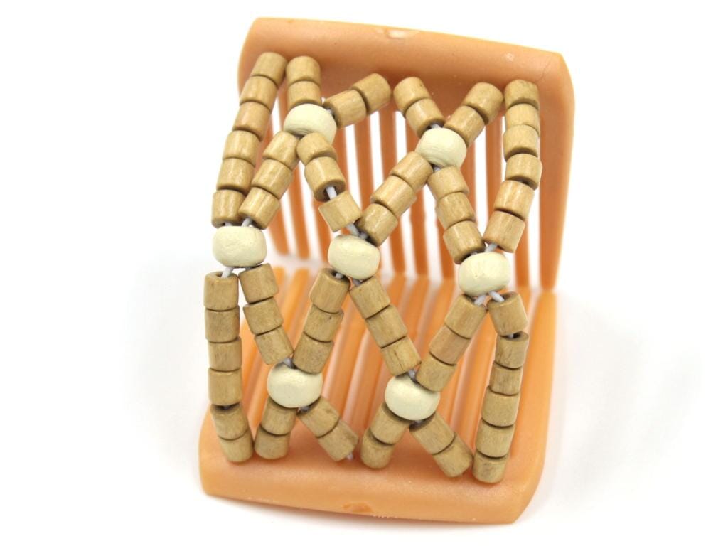 African Butterfly LadyBug Hair Comb - Blonde Pearl 40