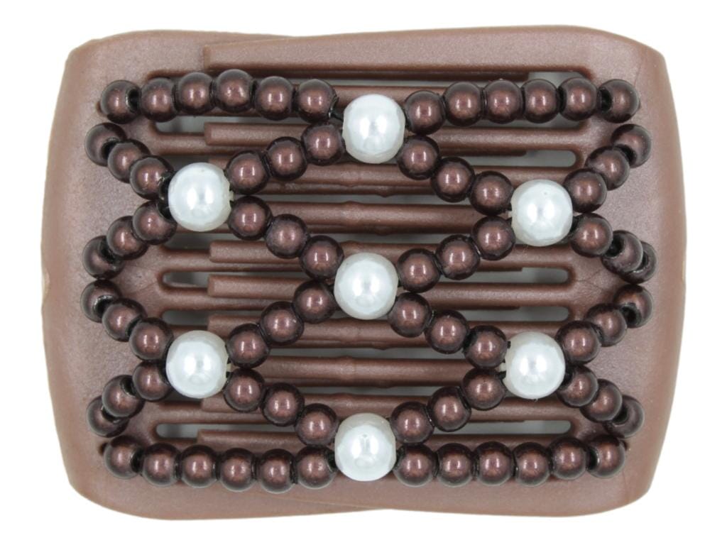 African Butterfly LadyBug Hair Comb - Brown Pearl 46