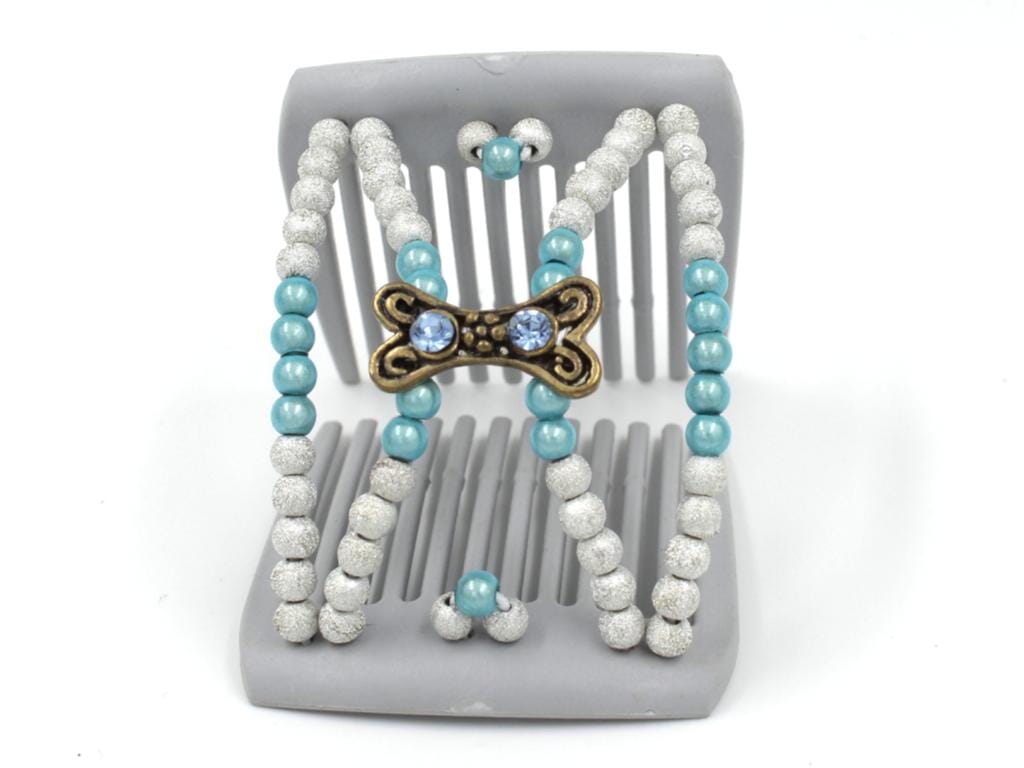 African Butterfly LadyBug Hair Comb - Gray 43