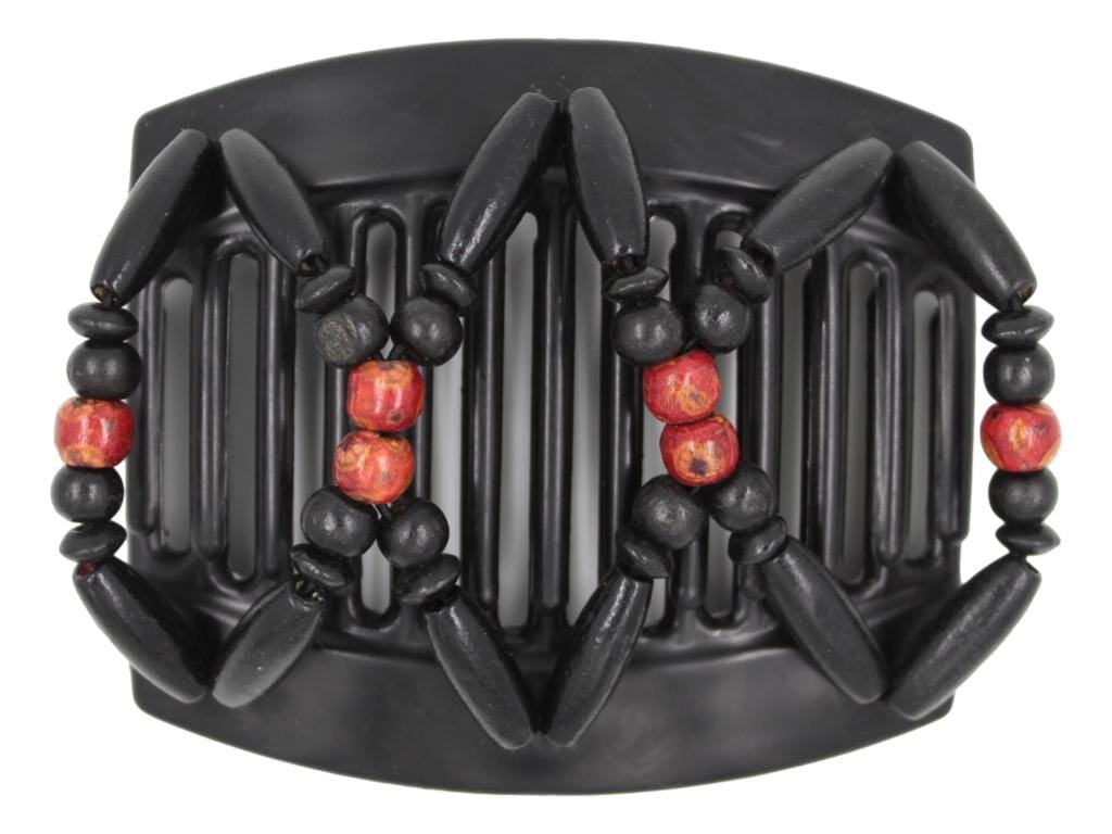 African Butterfly Thick Hair Comb - Beada Black 162