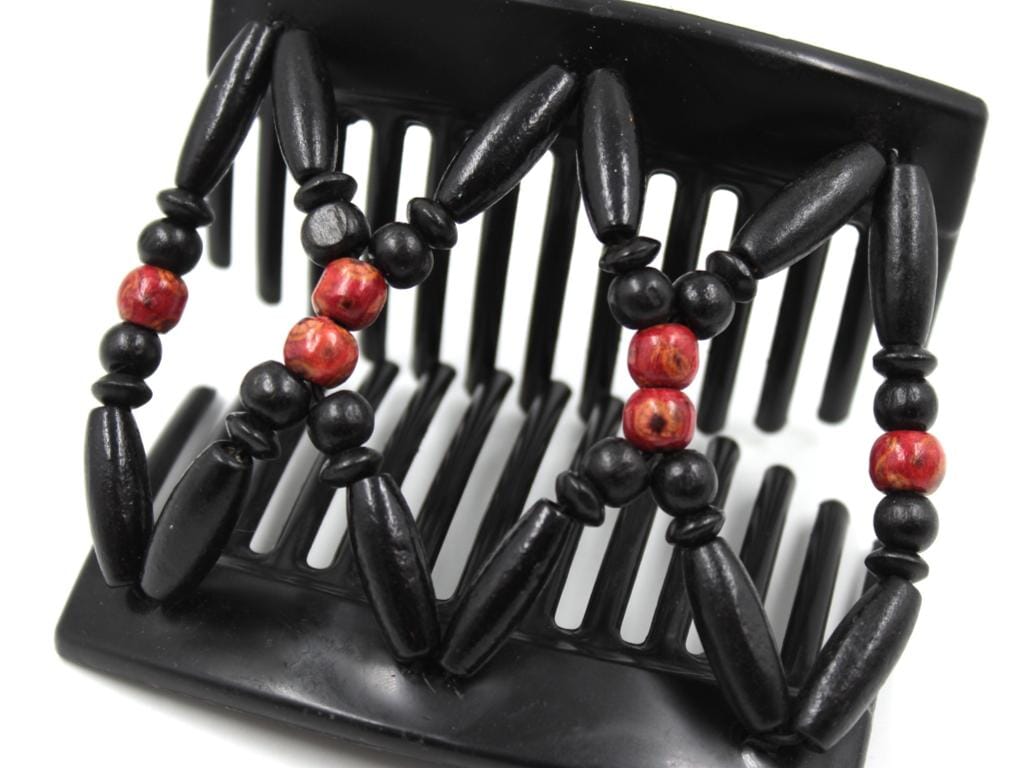 African Butterfly Thick Hair Comb - Beada Black 162