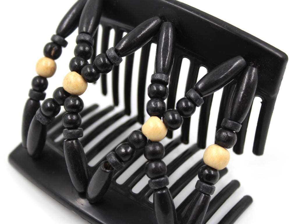 African Butterfly Thick Hair Comb - Beada Black 164