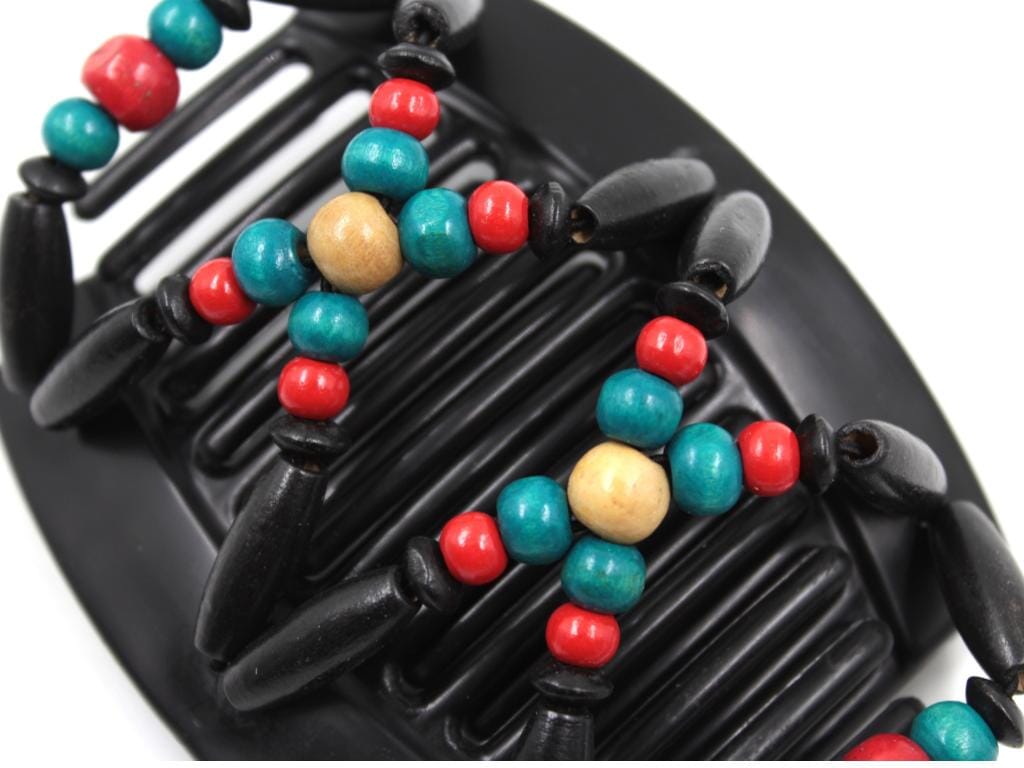 African Butterfly Thick Hair Comb - Beada Black 166