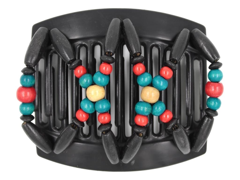 African Butterfly Thick Hair Comb - Beada Black 166