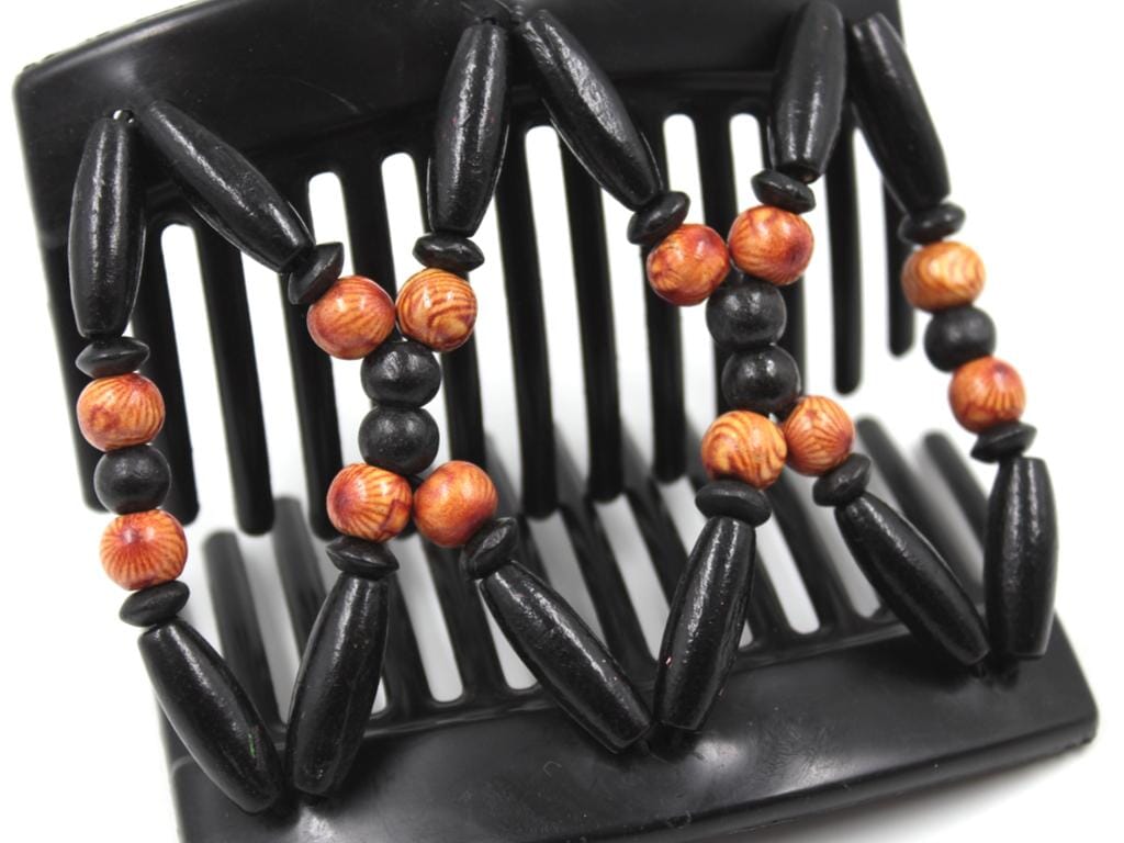 African Butterfly Thick Hair Comb - Beada Black 167