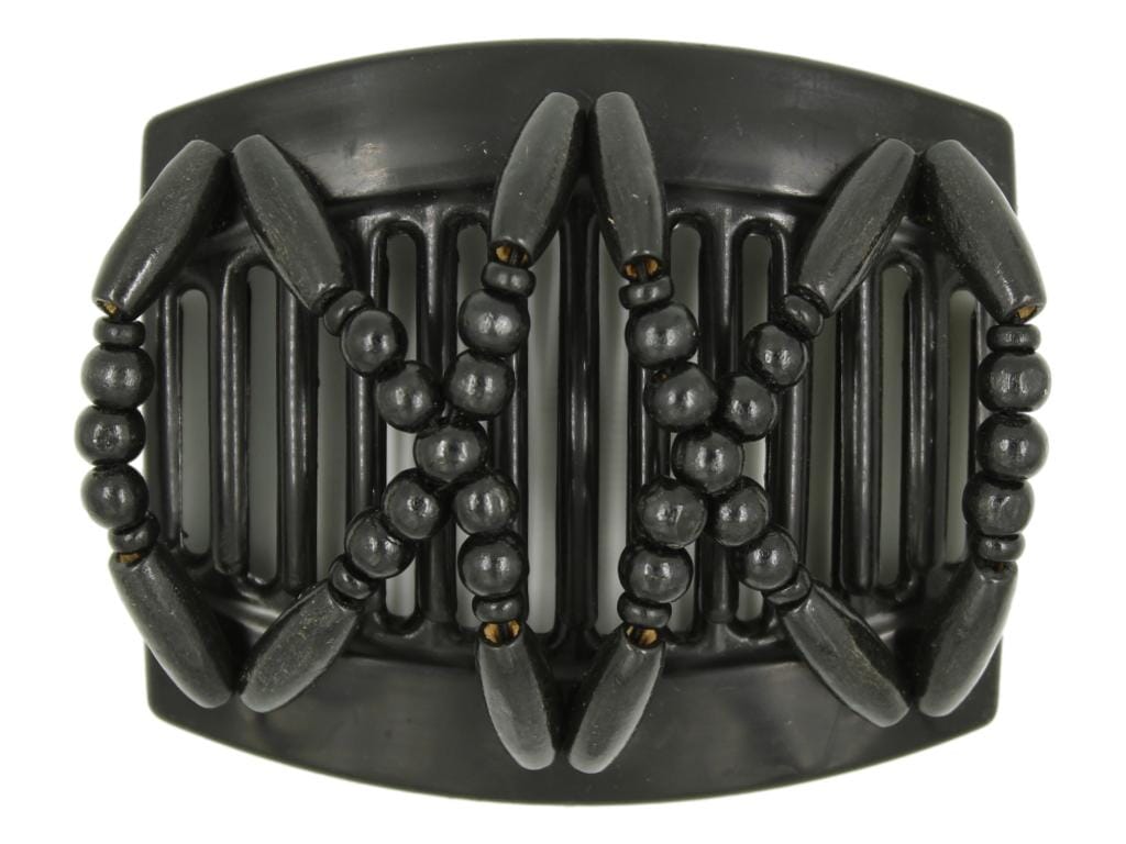 African Butterfly Thick Hair Comb - Beada Black 170