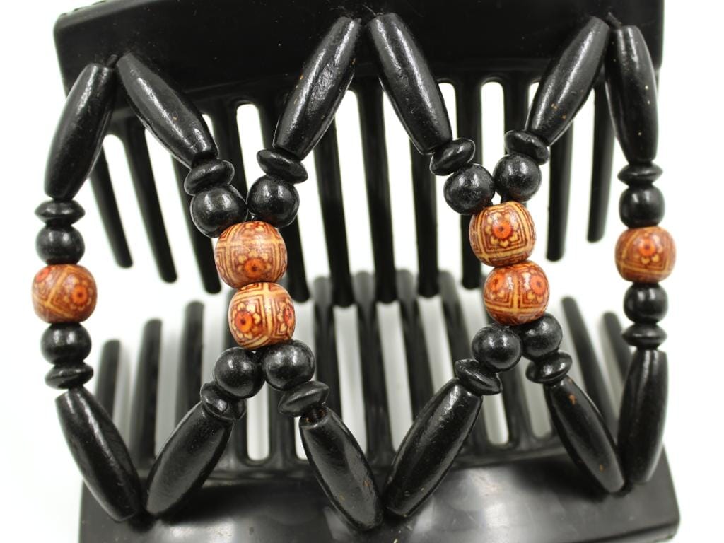 African Butterfly Thick Hair Comb - Beada Black 172