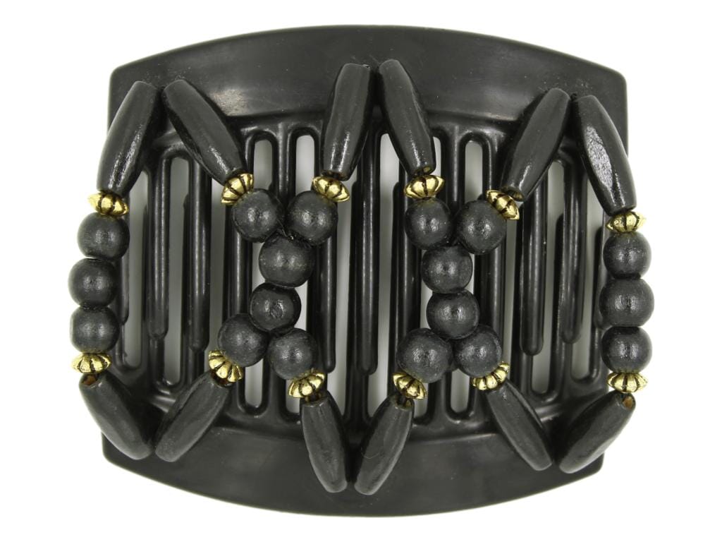 African Butterfly Thick Hair Comb - Beada Black 174