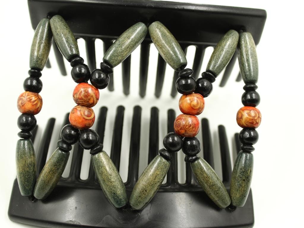 African Butterfly Thick Hair Comb - Beada Black 175