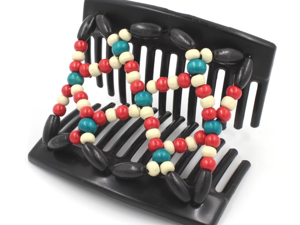 African Butterfly Thick Hair Comb - Beada Black 193