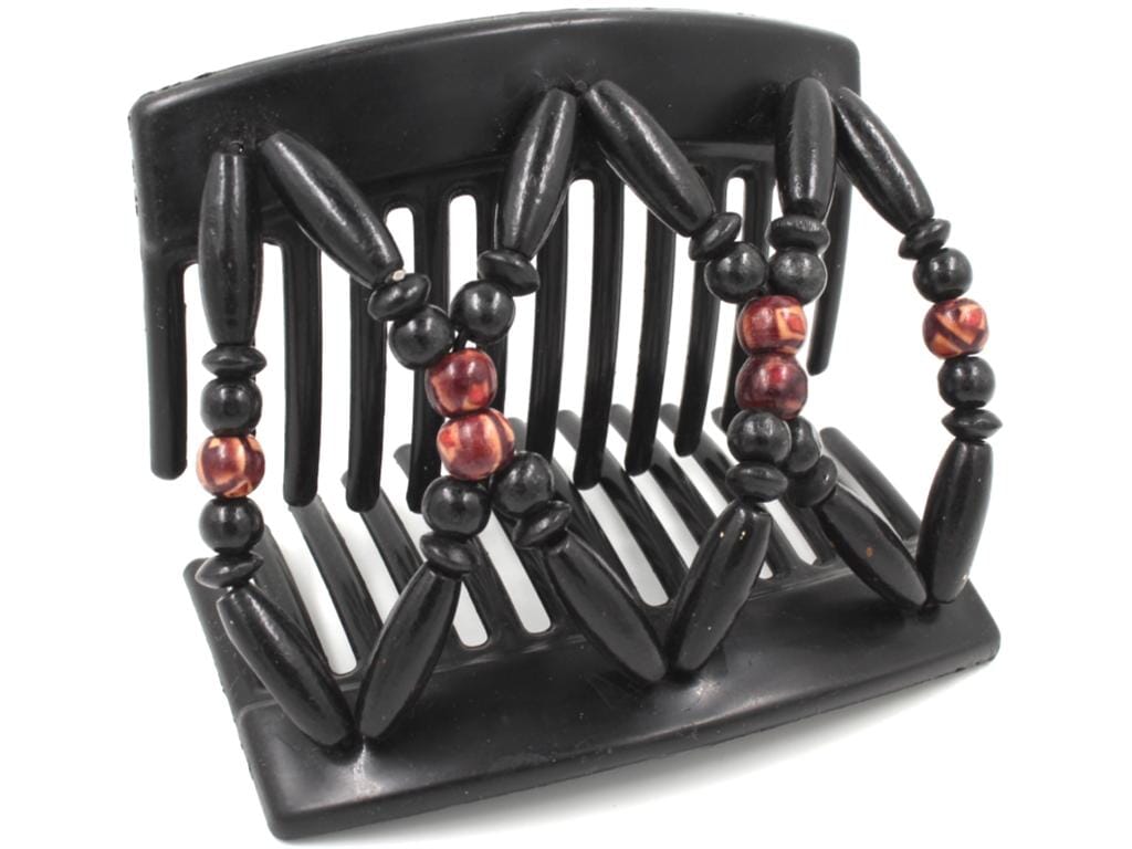 African Butterfly Thick Hair Comb - Beada Black 194