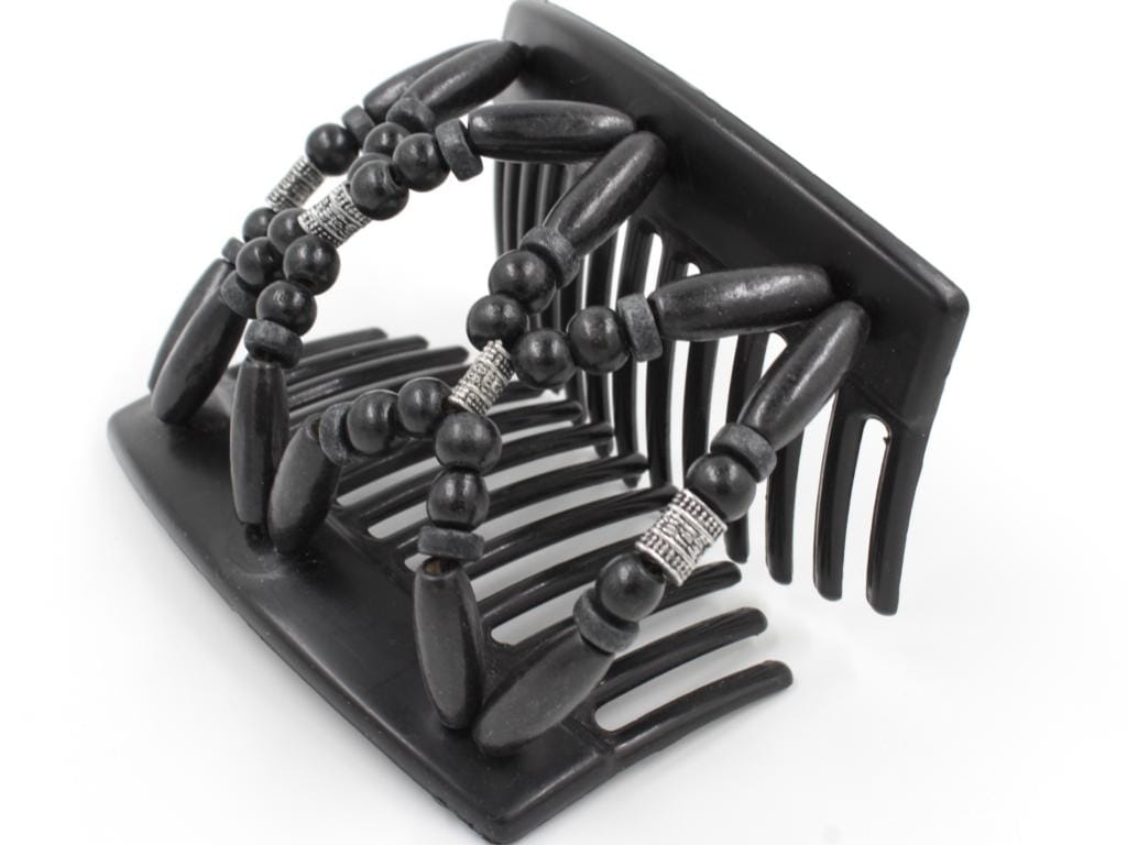 African Butterfly Thick Hair Comb - Beada Black 195