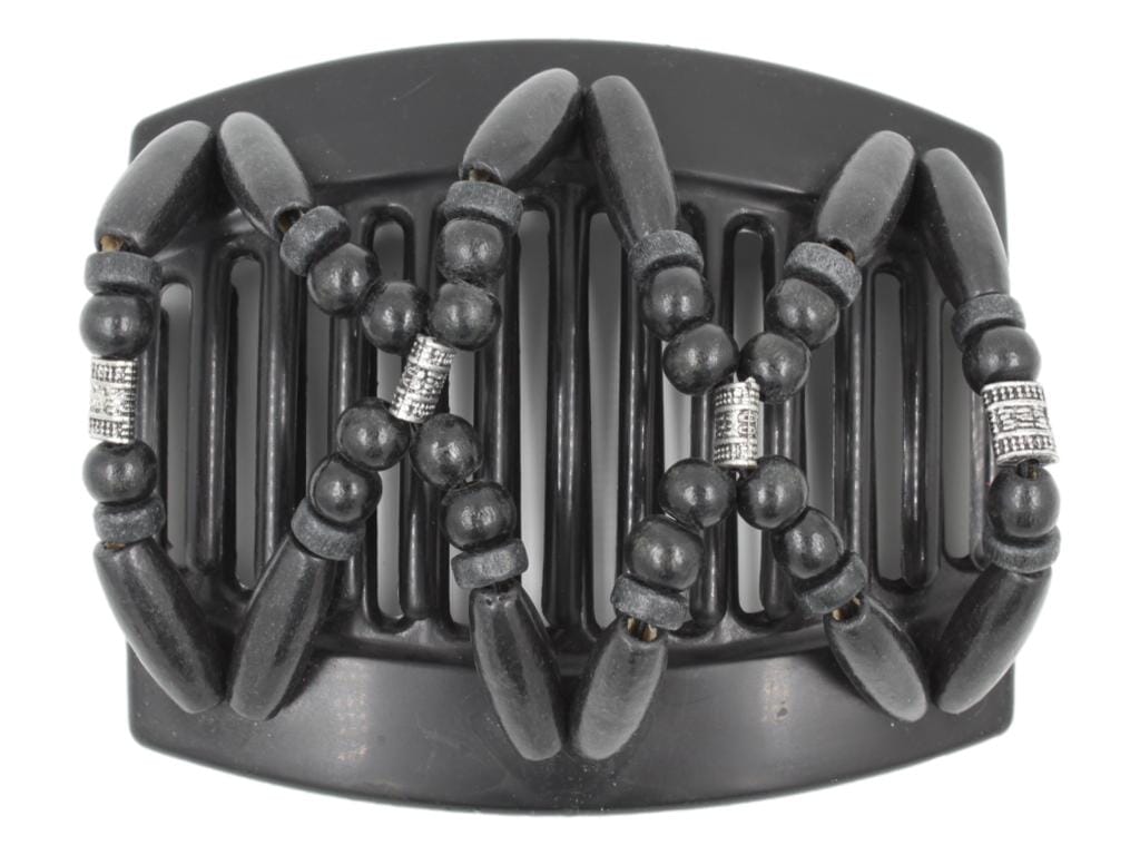African Butterfly Thick Hair Comb - Beada Black 195