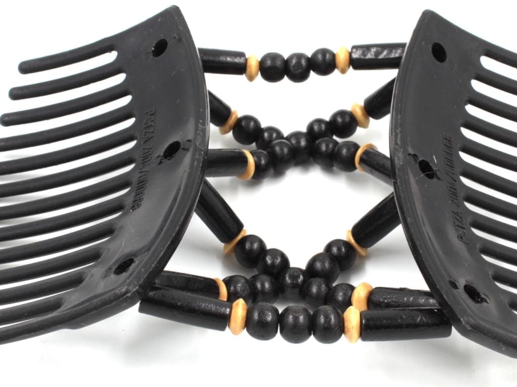 African Butterfly Thick Hair Comb - Beada Black 197