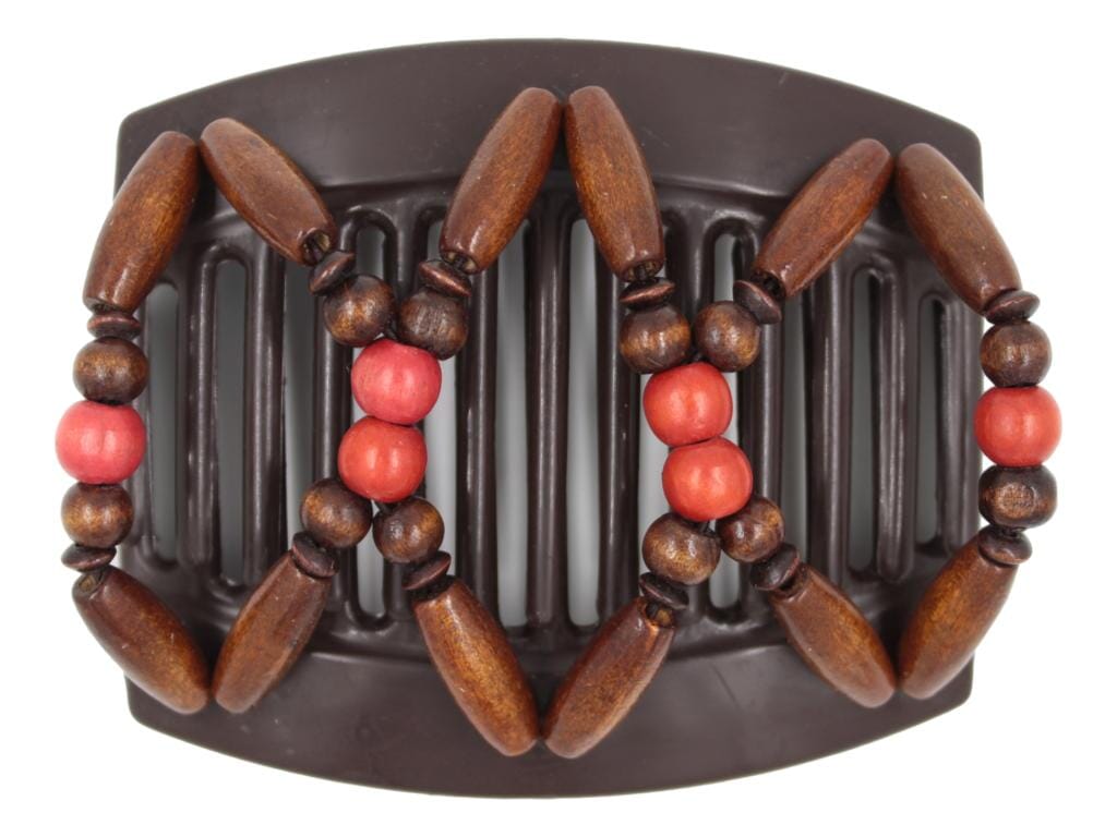 African Butterfly Thick Hair Comb - Beada Brown 234