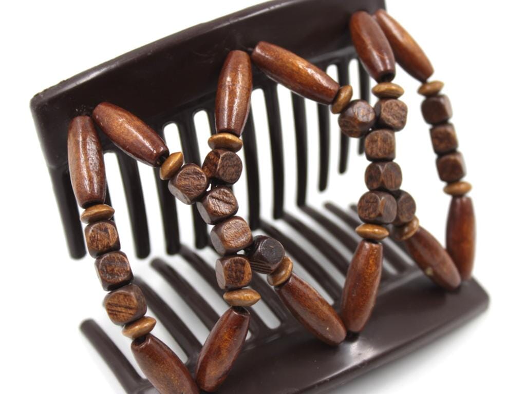 African Butterfly Thick Hair Comb - Beada Brown 235
