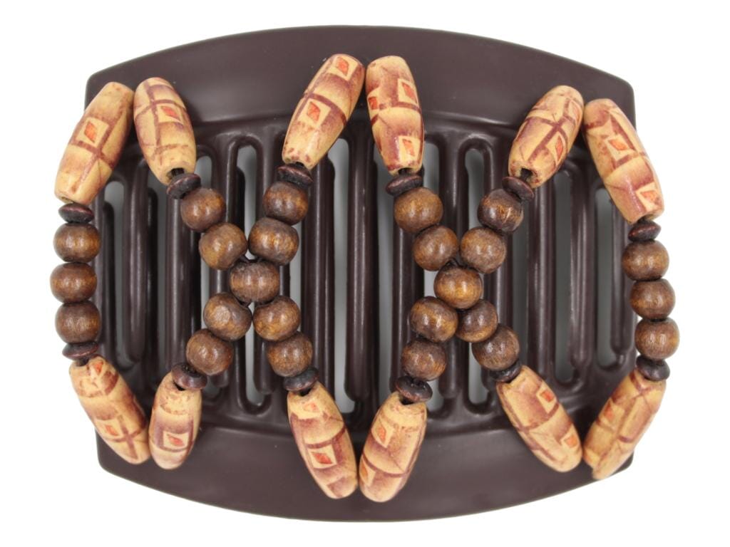 African Butterfly Thick Hair Comb - Beada Brown 236
