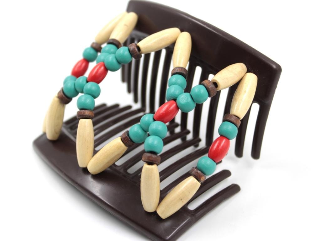 African Butterfly Thick Hair Comb - Beada Brown 238