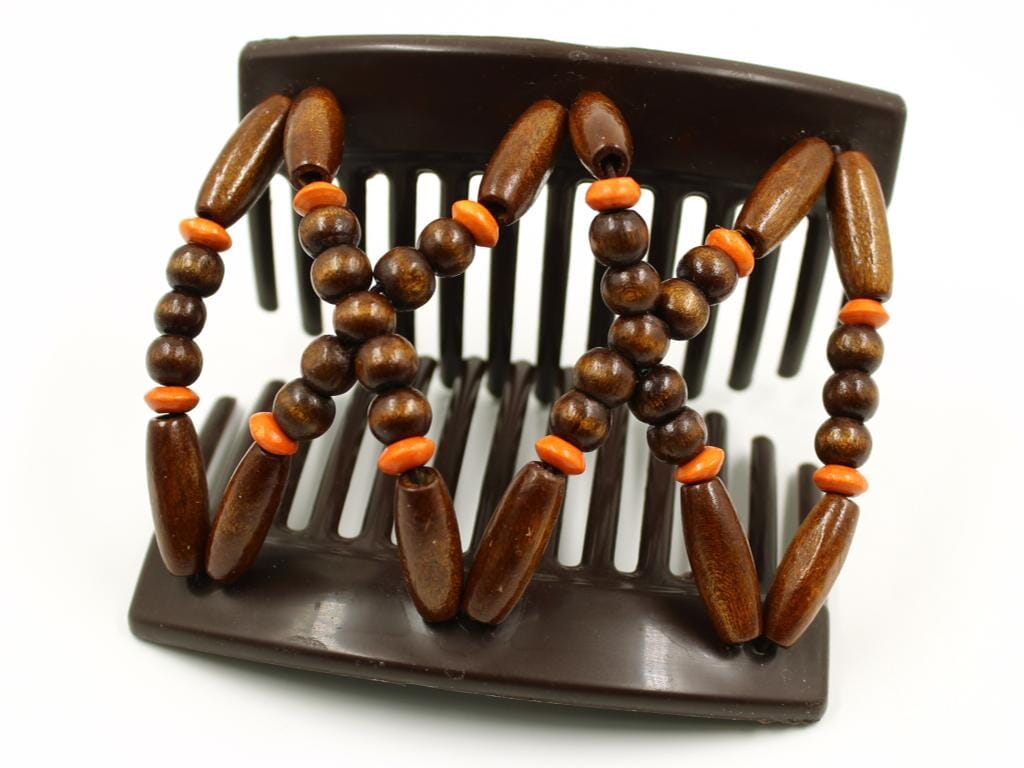 African Butterfly Thick Hair Comb - Beada Brown 241