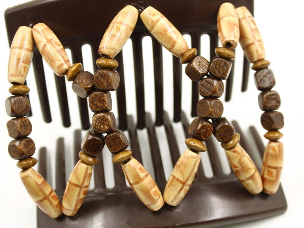 African Butterfly Thick Hair Comb - Beada Brown 243