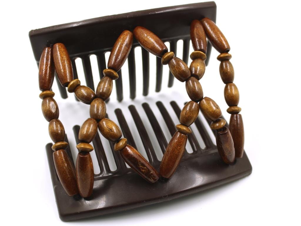 African Butterfly Thick Hair Comb - Beada Brown 244