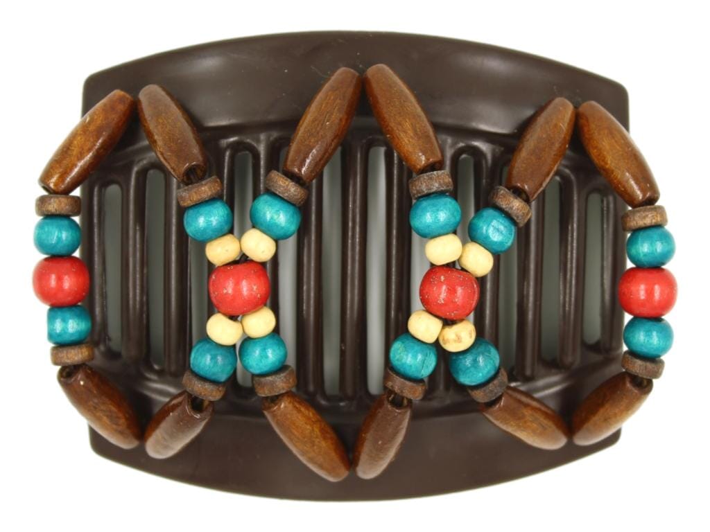 African Butterfly Thick Hair Comb - Beada Brown 245