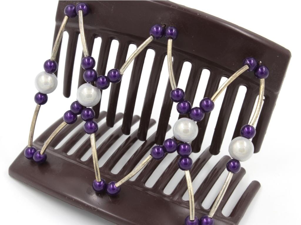 African Butterfly Thick Hair Comb - Beada Tube Brown 61