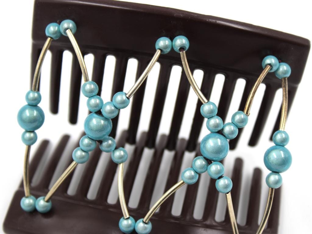 African Butterfly Thick Hair Comb - Beada Tube Brown 67