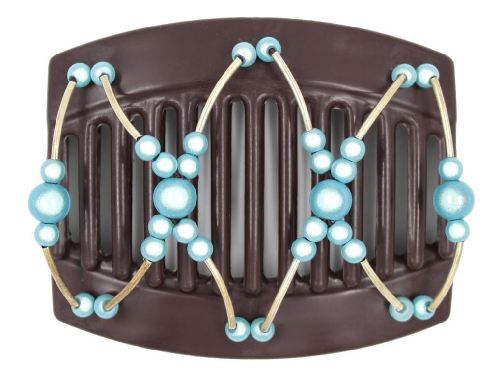 African Butterfly Thick Hair Comb - Beada Tube Brown 67