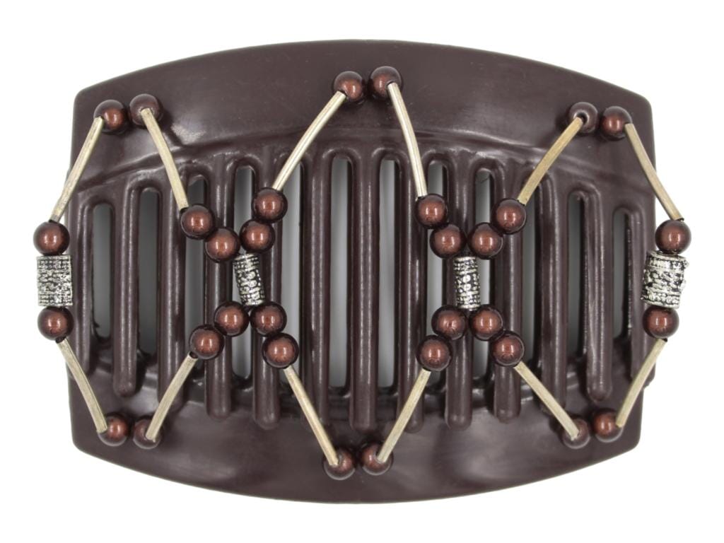 African Butterfly Thick Hair Comb - Beada Tube Brown 68